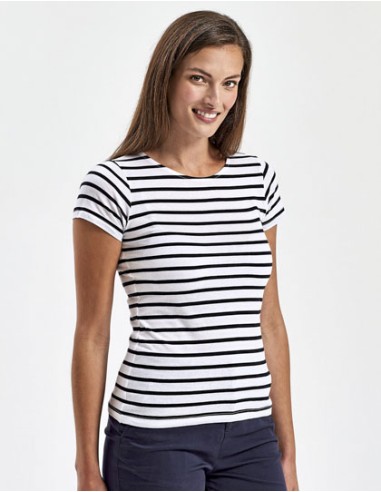 ASQ-AQ073-Womens Marinière Coastal Short Sleeve Tee